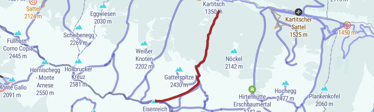 Route map: Skitour Eisenreich 2.665m